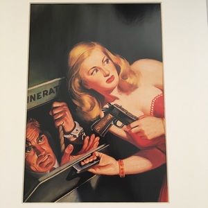 Crime action adventure matted art Pulp Pop